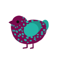 (unnamed), a wine and turquoise chicken with a speckle pattern