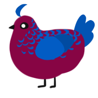 (unnamed), a maroon and ultramarine chicken with a half-lace pattern