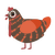 A bark and vermilion chicken with a bar pattern