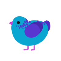 tbn, a cerulean and indigo chicken with a neck-speckle pattern