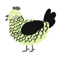 (unnamed), a apple and black chicken with a lace pattern