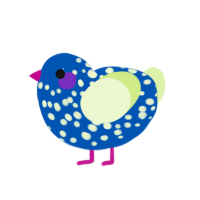 (unnamed), a ultramarine and apple chicken with a speckle pattern