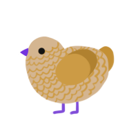 waluigi, a beige and gold chicken with a lace pattern