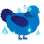 A sapphire and navy chicken with a neck-speckle pattern