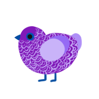 COULD BE IT, a violet and lilac chicken with a double-lace pattern