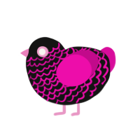 (unnamed), a black and fuchsia chicken with a lace pattern