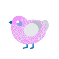 Neon Trans Rights, a lavender and mist chicken with a double-lace pattern