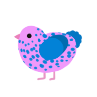 (unnamed), a lavender and sapphire chicken with a speckle pattern