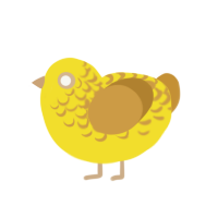 Goldilocks, a yellow and gold chicken with a half-lace pattern