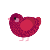 Dark Rose, a maroon and crimson chicken with a double-lace pattern