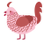 Azalea, a rose and red chicken with a lace pattern