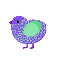 Mermaid 2, a blurple and spring chicken with a lace pattern