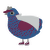 SILLY BILLY, a ultramarine and maroon chicken with a lace pattern