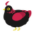 Shadow, a sable and crimson chicken with a neck-speckle pattern