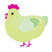 Spring, a lemon and gluppy chicken with a half-lace pattern