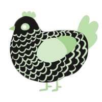 nightcore, a sable and gluppy chicken with a lace pattern