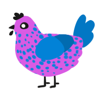 (unnamed), a orchid and sapphire chicken with a speckle pattern