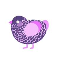 Lavender, a overcast and lavender chicken with a lace pattern