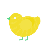 Lemon, a yellow chicken with a bar pattern