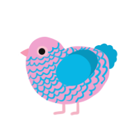 (unnamed), a pink and cerulean chicken with a lace pattern