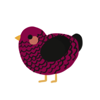 (unnamed), a maroon and black chicken with a lace pattern