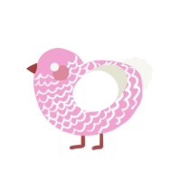 (unnamed), a pink and white chicken with a lace pattern