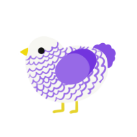 (unnamed), a white and blurple chicken with a lace pattern