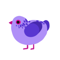 (unnamed), a lilac and indigo chicken with a neck-speckle pattern