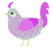 Ericthonius, a silver and orchid chicken with a lace pattern