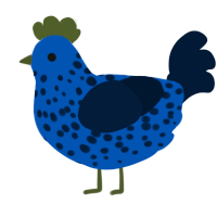 Deep Dark Sea, a ultramarine and tumblr chicken with a speckle pattern