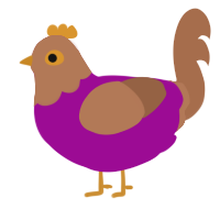 (unnamed), a plum and brown chicken with a head pattern