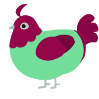 Forest Gauntlets, a spring and maroon chicken with a head pattern