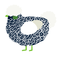 Hacker, a tumblr and white chicken with a double-lace pattern