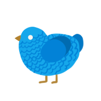 Bluey, a sky and sapphire chicken with a head pattern