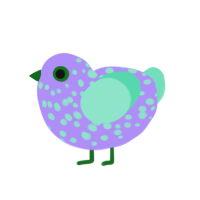 THE JAZZ CUP, a lilac and mint chicken with a speckle pattern