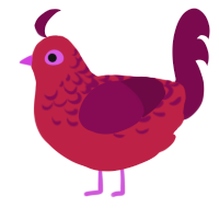 Artery, a crimson and wine chicken with a half-lace pattern