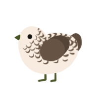 (unnamed), a cream and bark chicken with a half-lace pattern