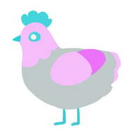 g2 baby, a silver and lavender chicken with a head pattern