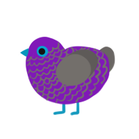 peep, a violet and grey chicken with a lace pattern