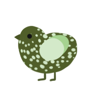 (unnamed), a olive and gluppy chicken with a speckle pattern