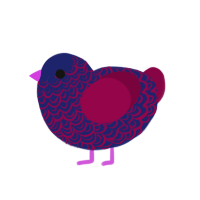 Dusk, a navy and maroon chicken with a double-lace pattern