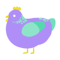 VooDoo Baja Blast, a lilac and mint chicken with a neck-speckle pattern