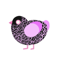 jose, a black and lavender chicken with a double-lace pattern