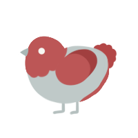 Sweata Wheatha, a silver and red chicken with a head pattern