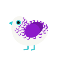 (unnamed), a white and violet chicken with a half-lace pattern