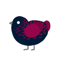 Chaotic, a tumblr and maroon chicken with a half-lace pattern