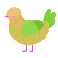 Wildflower Honey, a honey and grass chicken with a speckle pattern