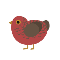 (unnamed), a red and bark chicken with a half-lace pattern