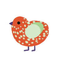 (unnamed), a vermilion and gluppy chicken with a speckle pattern