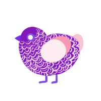 (unnamed), a violet and rose chicken with a double-lace pattern